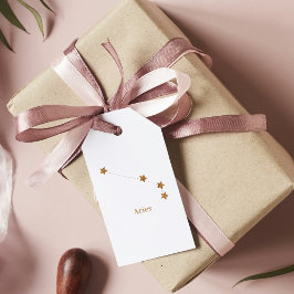 Modern Zodiac Sign Guld Aries | Inslag Fire Presentetikett