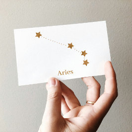 Modern Zodiac Sign Guld Aries | Inslag Fire Visitkort