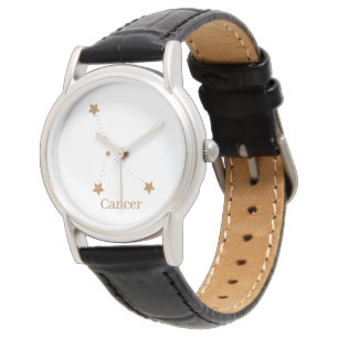 Modern Zodiac Sign Guld Cancer   INSLAG VATTEN Armbandsur