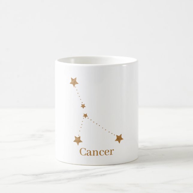 Modern Zodiac Sign Guld Cancer | INSLAG VATTEN Kaffemugg (Center)