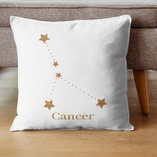 Modern Zodiac Sign Guld Cancer INSLAG VATTEN Kudde