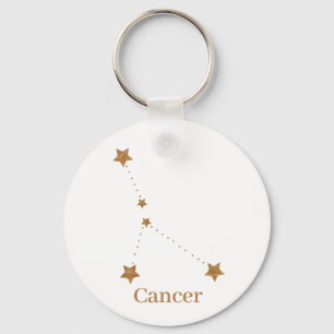 Modern Zodiac Sign Guld Cancer   INSLAG VATTEN Nyckelring