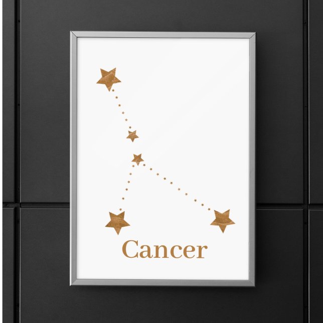 Modern Zodiac Sign Guld Cancer | INSLAG VATTEN Poster (Skapare uppladdad)