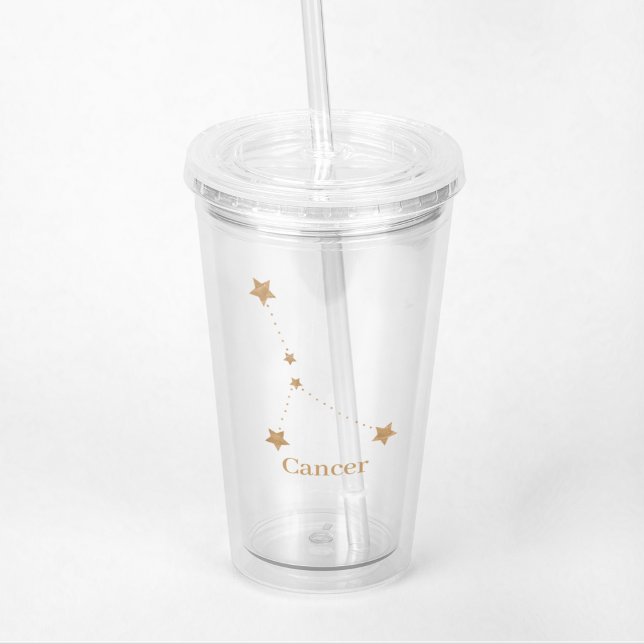 Modern Zodiac Sign Guld Cancer | INSLAG VATTEN Take Away Mugg (Skapare uppladdad)