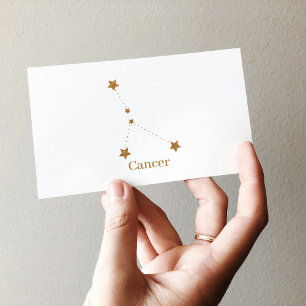 Modern Zodiac Sign Guld Cancer INSLAG VATTEN Visitkort
