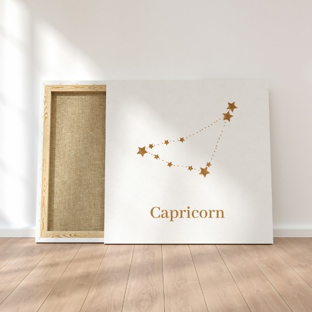 Modern Zodiac Sign Guld Capricorn | INSLAG Canvastryck (Skapare uppladdad)