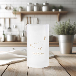 Modern Zodiac Sign Guld Capricorn   INSLAG Frostat Ölglas