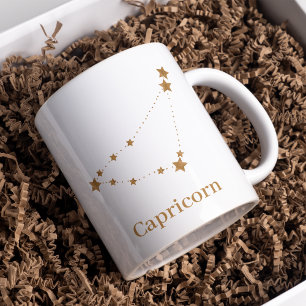 Modern Zodiac Sign Guld Capricorn INSLAG Kaffemugg