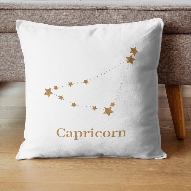 Modern Zodiac Sign Guld Capricorn | INSLAG Kudde (Skapare uppladdad)