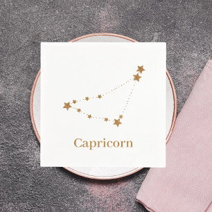 Modern Zodiac Sign Guld Capricorn INSLAG Pappersservett