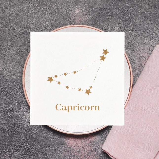 Modern Zodiac Sign Guld Capricorn | INSLAG Pappersservett (Skapare uppladdad)