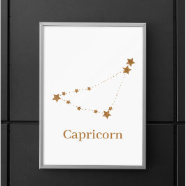 Modern Zodiac Sign Guld Capricorn | INSLAG Poster