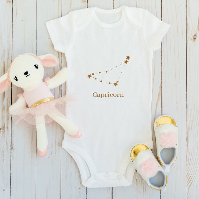 Modern Zodiac Sign Guld Capricorn | INSLAG T Shirt (Skapare uppladdad)