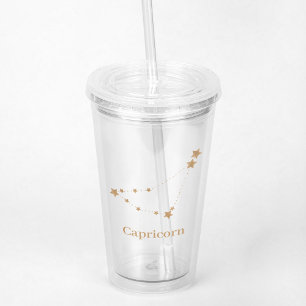 Modern Zodiac Sign Guld Capricorn INSLAG Take Away Mugg