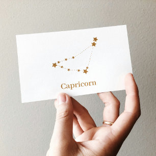Modern Zodiac Sign Guld Capricorn INSLAG Visitkort