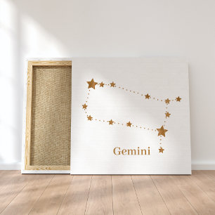 Modern Zodiac Sign Guld Gemini   INSLAG LUFT Canvastryck