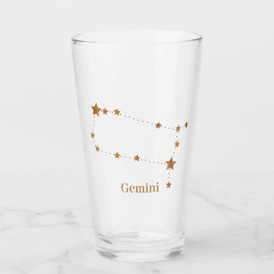 Modern Zodiac Sign Guld Gemini   INSLAG LUFT Glaskopp