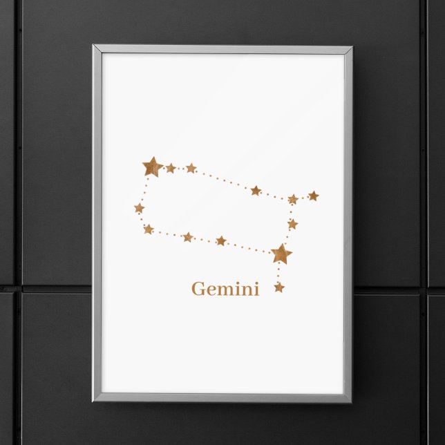 Modern Zodiac Sign Guld Gemini | INSLAG LUFT Poster (Skapare uppladdad)