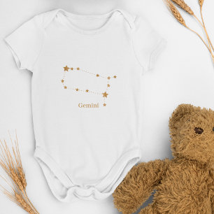 Modern Zodiac Sign Guld Gemini INSLAG LUFT T Shirt