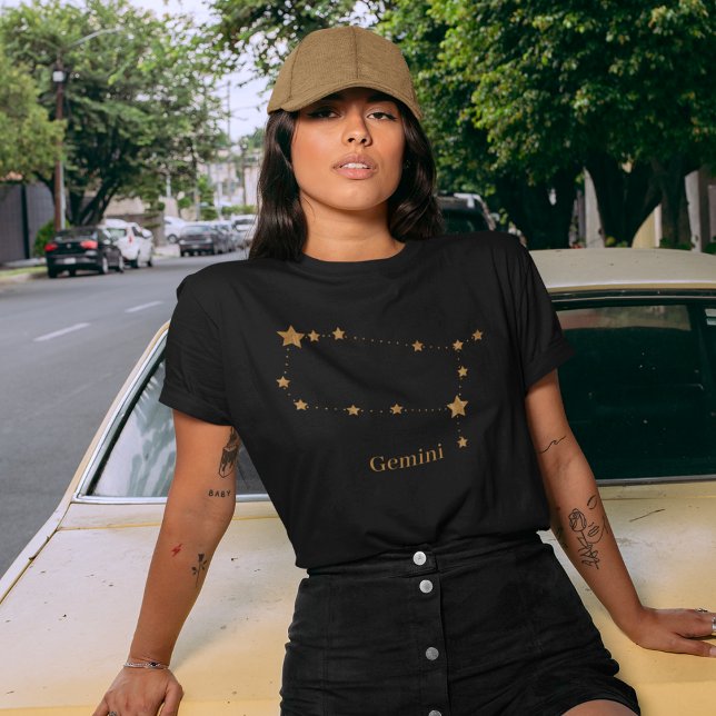 Modern Zodiac Sign Guld Gemini | INSLAG LUFT T Shirt (Skapare uppladdad)