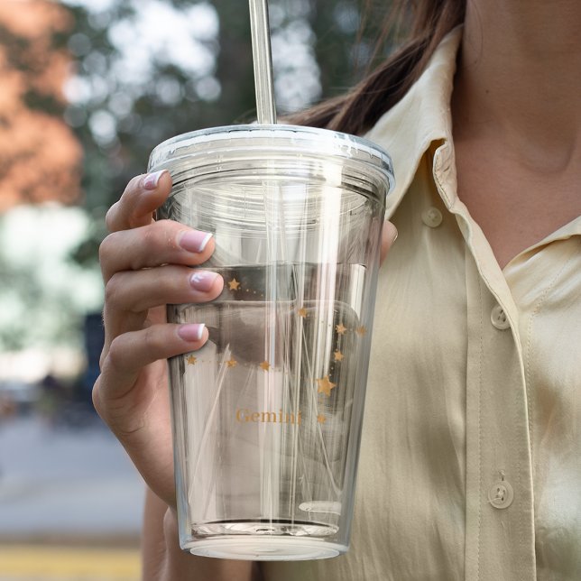 Modern Zodiac Sign Guld Gemini | INSLAG LUFT Take Away Mugg (Skapare uppladdad)