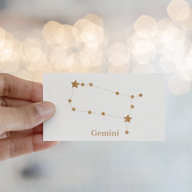 Modern Zodiac Sign Guld Gemini | INSLAG LUFT Visitkort (Skapare uppladdad)
