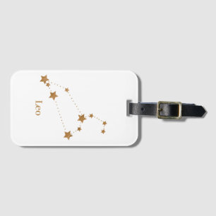Modern Zodiac Sign Guld Leo Inslag Fire Bagagebricka