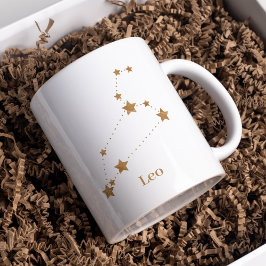 Modern Zodiac Sign Guld Leo | Inslag Fire Kaffemugg