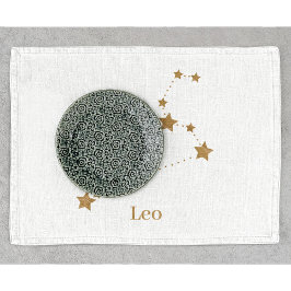 Modern Zodiac Sign Guld Leo | Inslag Fire Kökshandduk