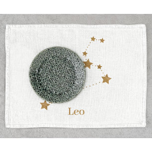 Modern Zodiac Sign Guld Leo   Inslag Fire Kökshandduk