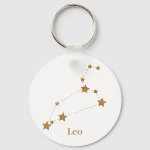 Modern Zodiac Sign Guld Leo Inslag Fire Nyckelring