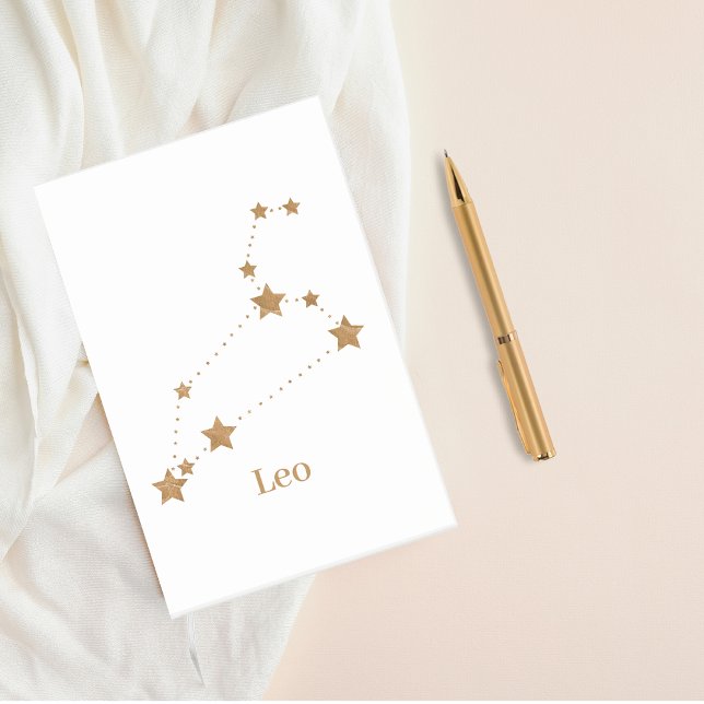 Modern Zodiac Sign Guld Leo | Inslag Fire Post-it Block (Skapare uppladdad)