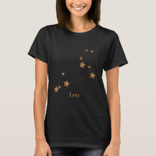 Modern Zodiac Sign Guld Leo   Inslag Fire T Shirt