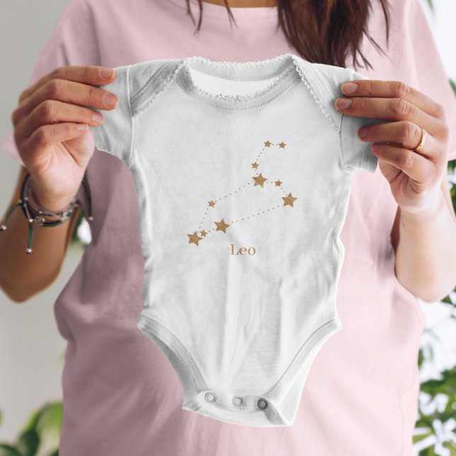 Modern Zodiac Sign Guld Leo | Inslag Fire T Shirt (Skapare uppladdad)