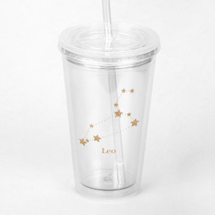 Modern Zodiac Sign Guld Leo Inslag Fire Take Away Mugg