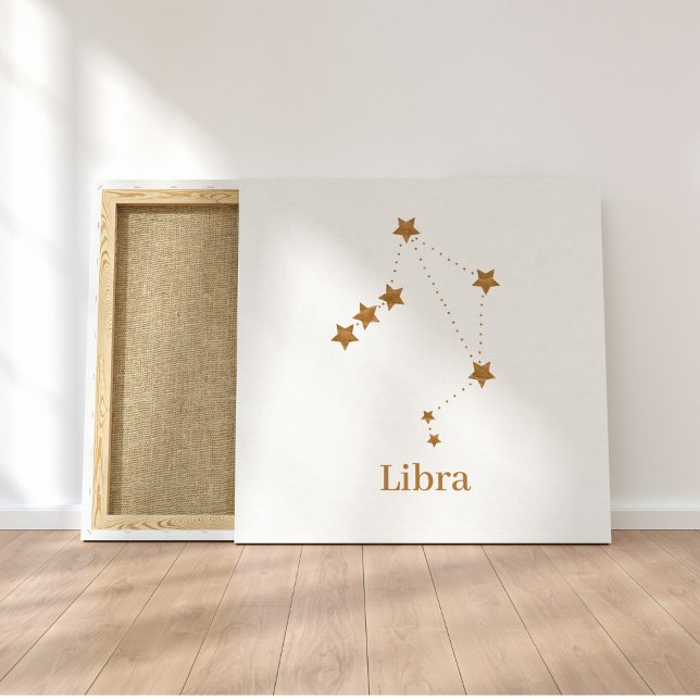 Modern Zodiac Sign Guld Libra | INSLAG LUFT Canvastryck (Skapare uppladdad)