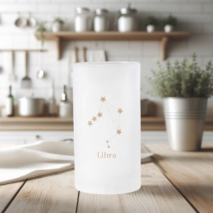 Modern Zodiac Sign Guld Libra   INSLAG LUFT Frostat Ölglas