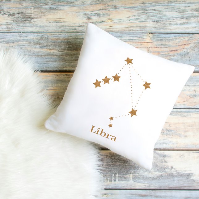 Modern Zodiac Sign Guld Libra | INSLAG LUFT Kudde (Skapare uppladdad)