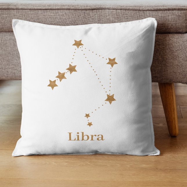 Modern Zodiac Sign Guld Libra | INSLAG LUFT Kudde (Skapare uppladdad)