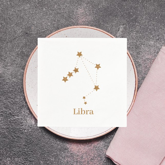 Modern Zodiac Sign Guld Libra | INSLAG LUFT Pappersservett (Skapare uppladdad)