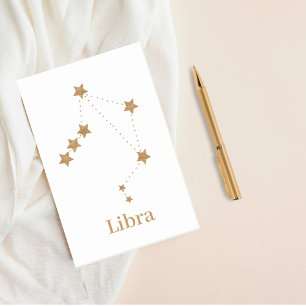 Modern Zodiac Sign Guld Libra   INSLAG LUFT Post-it Block