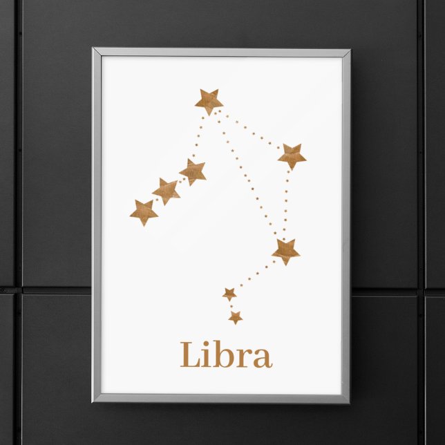 Modern Zodiac Sign Guld Libra | INSLAG LUFT Poster (Skapare uppladdad)