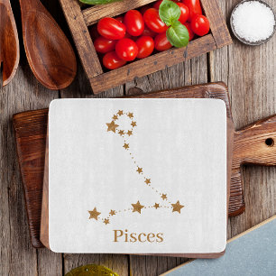 Modern Zodiac Sign Guld Pisces   INSLAG VATTEN
