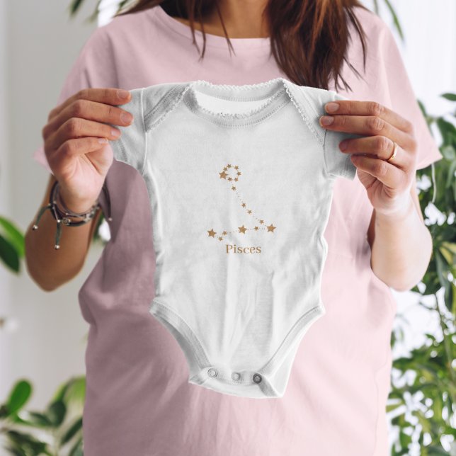 Modern Zodiac Sign Guld Pisces | INSLAG VATTEN T Shirt (Skapare uppladdad)