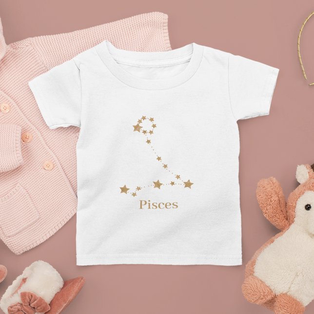Modern Zodiac Sign Guld Pisces | INSLAG VATTEN T Shirt (Skapare uppladdad)