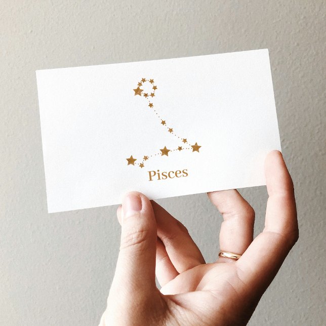 Modern Zodiac Sign Guld Pisces | INSLAG VATTEN Visitkort (Skapare uppladdad)