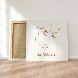 Modern Zodiac Sign Guld Sagittarius| Inslag Fire Canvastryck