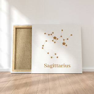 Modern Zodiac Sign Guld Sagittarius  Inslag Fire Canvastryck