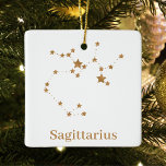 Modern Zodiac Sign Guld Sagittarius| Inslag Fire Julgransprydnad Keramik<br><div class="desc">Modern Zodiac Sign Guld Sagittarius| Inslag Fire</div>