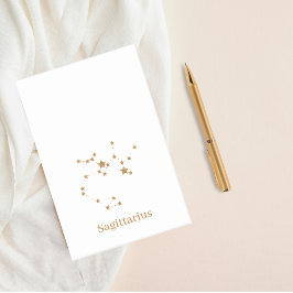 Modern Zodiac Sign Guld Sagittarius| Inslag Fire Post-it Block
